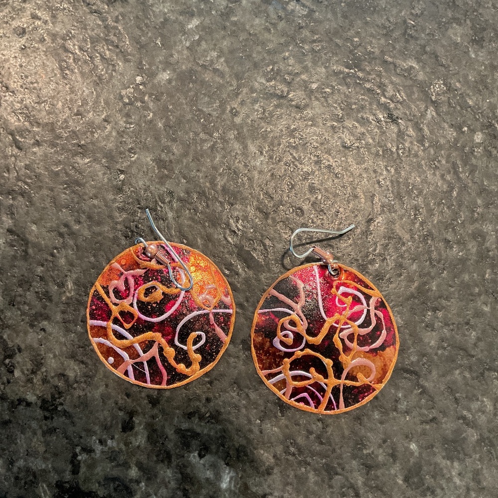 NWOT Creative Copper Drop Earrings from Renee Taylor Gallery, Sedona, AZ
